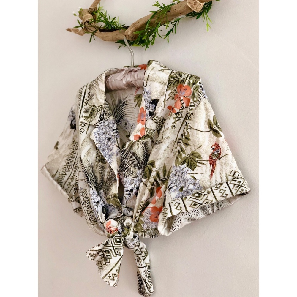 Vintage Safari Button Up Blouse